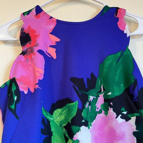 VINCE CAMUTO DRESS WOMENS BLUE FLORAL, SIZE 4 (SALE) - Picture 2 of 13